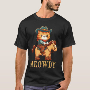 Cowboycore Meowdy Funny Cowboy Cowgirl Cat Howdy Y T-Shirt