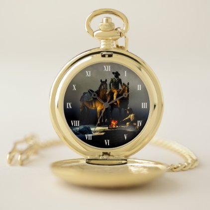 Cowboys and Horses Pocket Watch