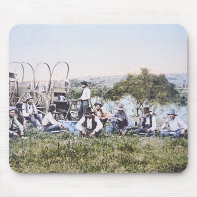 Cowboys at Lunch, 1904 (photo) Mouse Pad (Front)