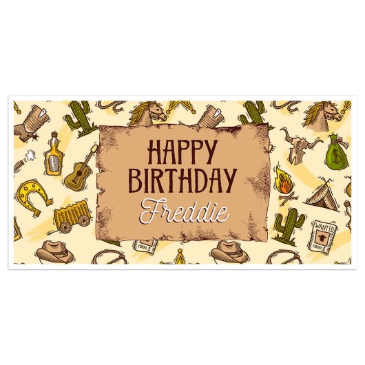 Cowboys Birthday Personalized Banner (Front)