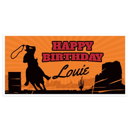 Cowboys Birthday Personalized Banner (Front)