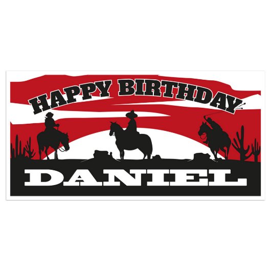 Cowboys Birthday Personalized Banner (Front)