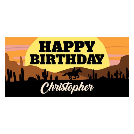 Cowboys Birthday Personalized Banner (Front)
