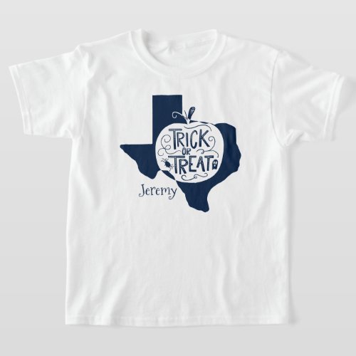 Cowboys Blue Texas Pumpkin Trick Or Treat T_Shirt