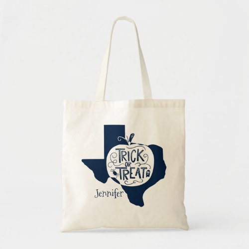 Cowboys Blue Texas Pumpkin Trick Or Treat Tote Bag