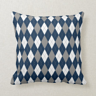 Cowboys Colors Argyle Pattern Throw Pillow