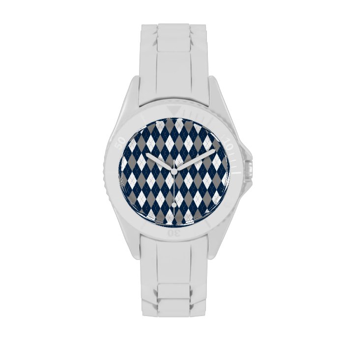 Cowboys Colors Argyle Pattern Wristwatch