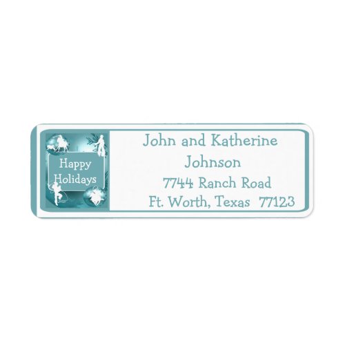 Cowboys Cowgirls Roping On Blue Photo Labels