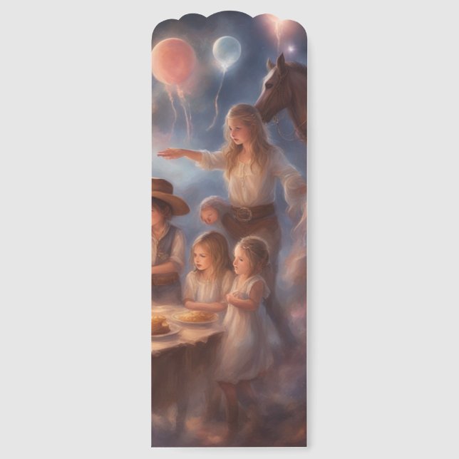 Cowboys cowgirls western birthday party bookmarks (Front)