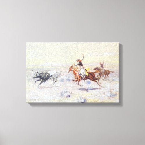 Cowboys from the Bar Triangle by CM Russell Canvas Print