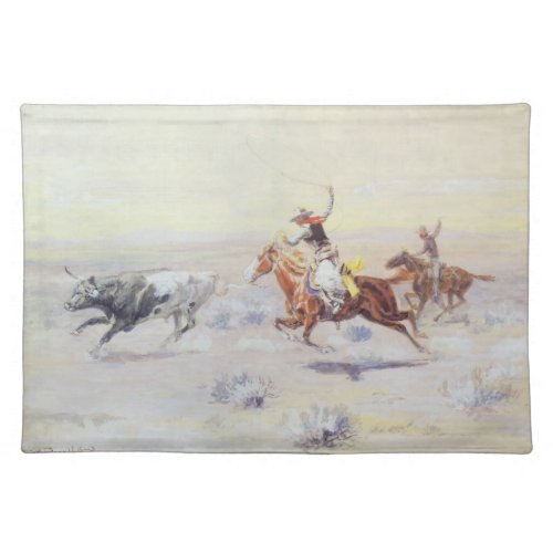 Cowboys from the Bar Triangle by CM Russell Cloth Placemat