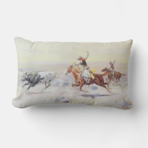 Cowboys from the Bar Triangle by CM Russell Lumbar Pillow