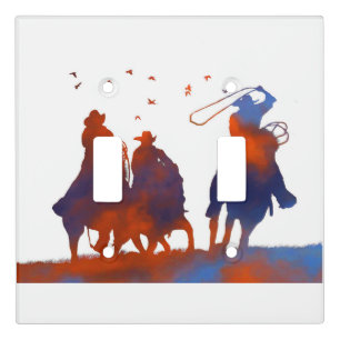 Cowboys Horses Modern Minimalist Rustic Light Switch Cover