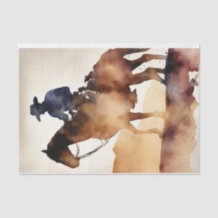 Cowboy's Journey in Watercolor Decoupage Paper