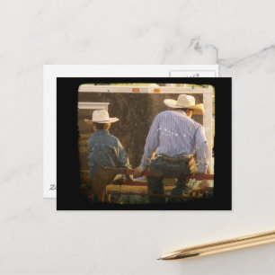 Cowboys on a Rodeo Fence TTV Postcard