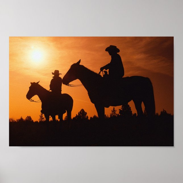 cowboys on horses poster (Front)