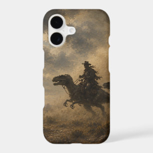 Cowboys Riding Dinosaurs Through a Desert Storm iPhone 17 Case