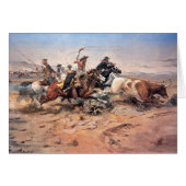 Cowboys roping a steer, 1897 (oil on canvas) (Front Horizontal)