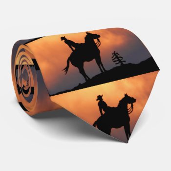 Cowboy's Silhouette Tie by WingSong at Zazzle