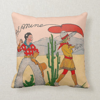 Cowboy's Sweetheart Vintage Pillow