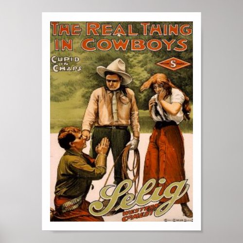 Cowboys the Real Thing Art Print Poster