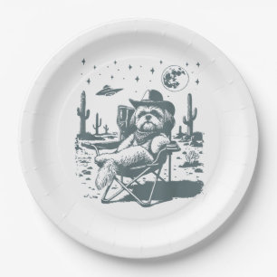 Cowboys UFO Western Paper Plates