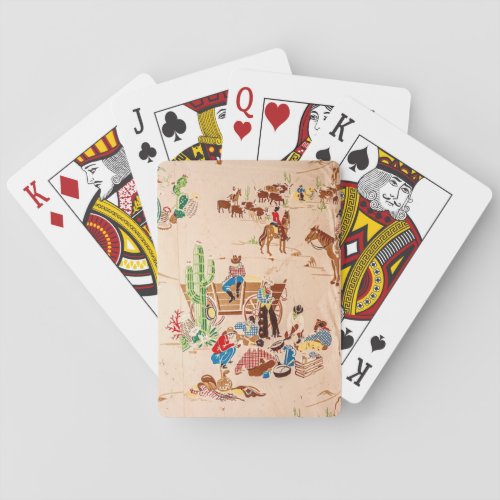 Cowboys Vintage Wallpaper _ Wild West Playing Cards