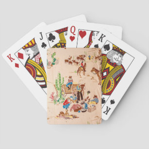 Cowboys Vintage Wallpaper - Wild West Poker Cards