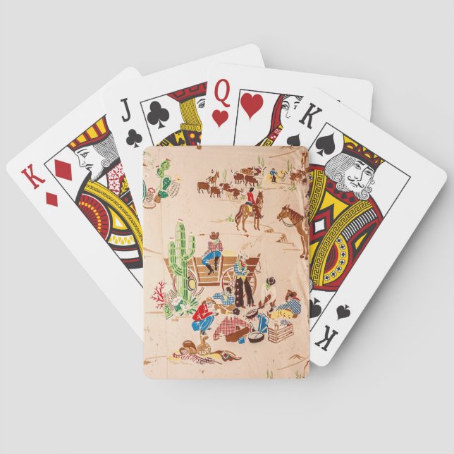 Cowboys Vintage Wallpaper - Wild West Poker Cards (Back)