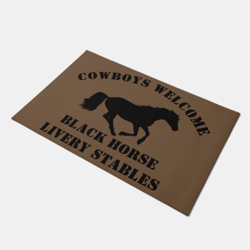 Cowboys welcome pony club ranch or livery stables doormat