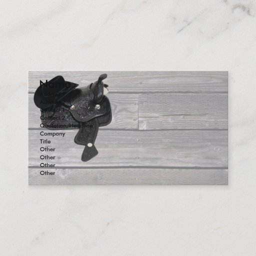 Customizable CowboySaddleWoodgrain, Name, Address 1, Address... Business Card