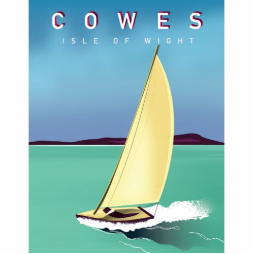 cowes isle of wight travel poster print cutout