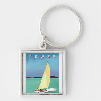 cowes isle of wight travel poster print. keychain