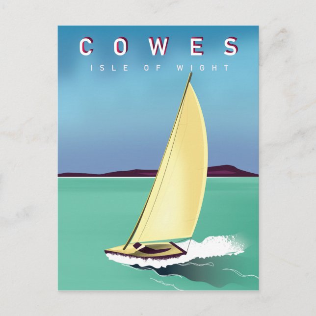cowes isle of wight travel poster print. postcard (Front)