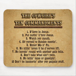 Cowgirl 10 Commandments MOUSEPAD