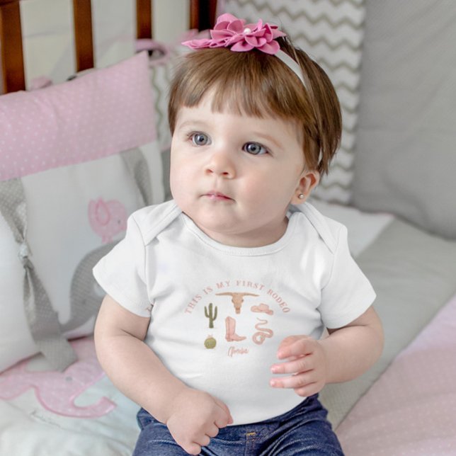 Cowgirl 1st Birthday Party First Rodeo Toddler T-shirt (Creator Uploaded)