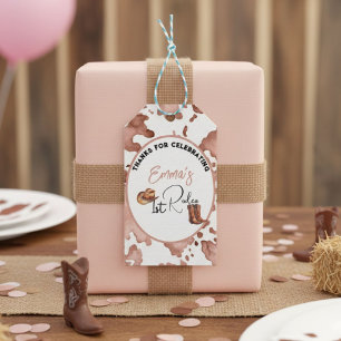 Cowgirl 1st Rodeo 1st Birthday Gift Tags