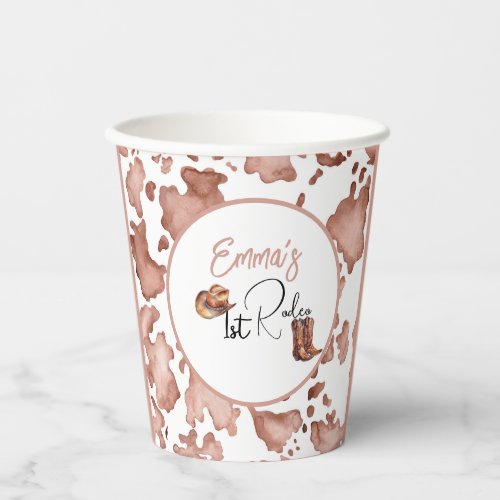Cowgirl 1st Rodeo 1st Birthday Paper Cups