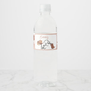 Cowgirl 1st Rodeo 1st Birthday Water Bottle Label