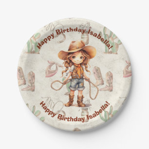 Cowgirl 5th Birthday Bash Invitation Paper Plates