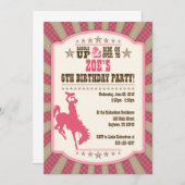 Cowgirl 6th Birthday Party Girl Invitation (Front/Back)