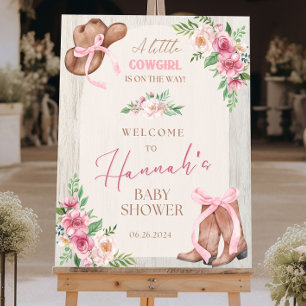Cowgirl Acrylic Baby Shower Sign, Custom Foam Boar Foam Board