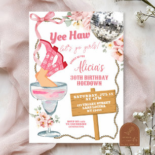 Cowgirl Adult Birthday Hoedown Invitation
