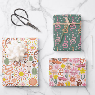 Cowgirl Adventure Wrapping Paper Sheets