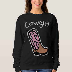 Cowgirl And Boots Pink Country Western Girl Women Sweatshirt