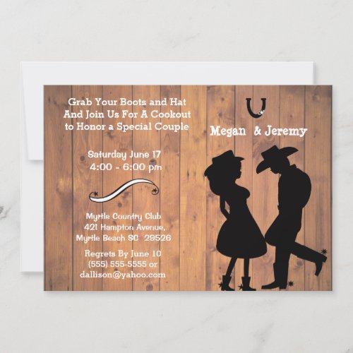 Cowgirl and Cowboy CookoutBBQ Invitation