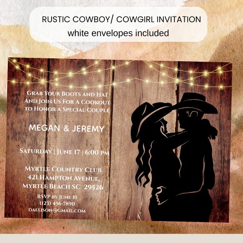 Cowgirl and Cowboy CookoutBBQ Invitation