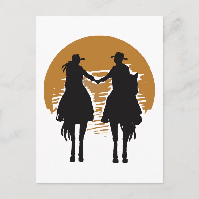 Cowgirl and Cowboy Postcard (Front)