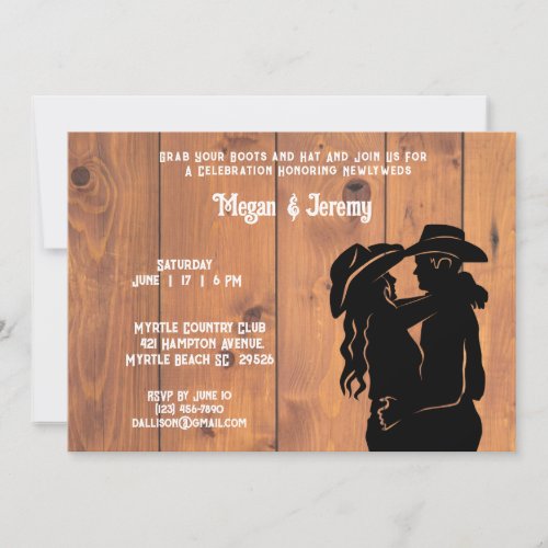 Cowgirl and Cowboy Reception  Invitation