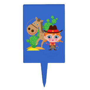 Cowgirl and Horse Cake Topper